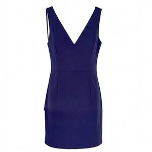 BCBG Blue Sleeveless V-Neck Sheath Dress